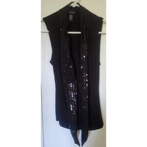 NWOT Victoria's Secret Sequin Collar Deep V-Neck Top with Keyhole - X-Small